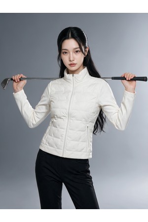 여성 골프 튜브저지 다운 점퍼 VLLWN992_OW