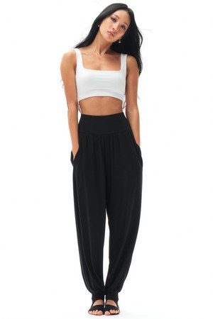 Airy Harem Pants | 7colors_BLACK-a