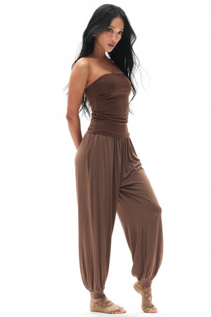 Airy Harem Pants | 7colors_BROWN-a