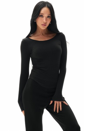 Tencel Long Sleeve | 3colors_BLACK-a
