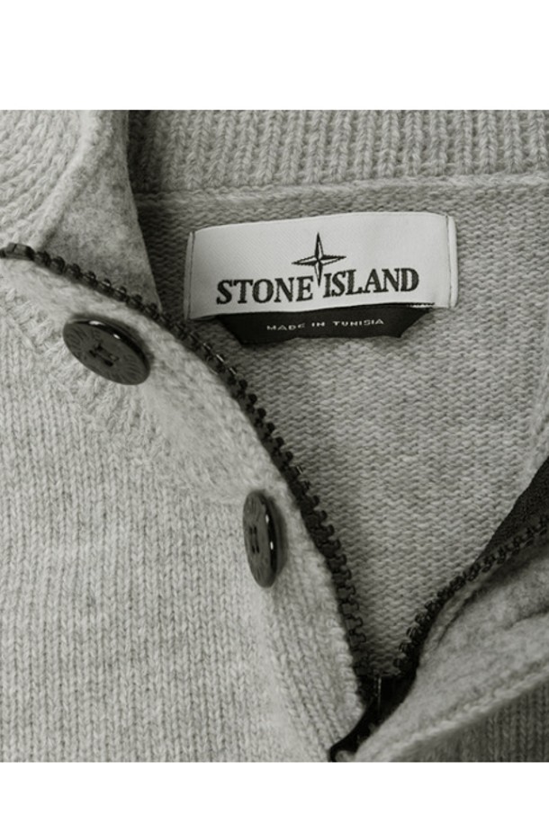 STONE ISLAND - 스웨터 - 스톤아일랜드 반집업 니트/8115540A3 V0M64