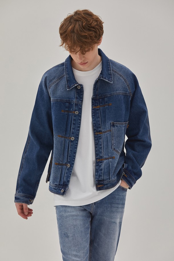 CORK - 블루종/점퍼 - DENIM RAGLAN SLEEVE JACKET INDIGO