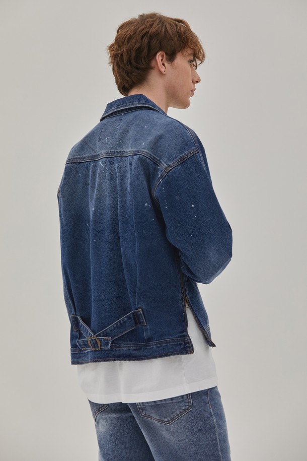 CORK - 블루종/점퍼 - DENIM PAINTING RAGLAN SLEEVE JACKET INDIGO