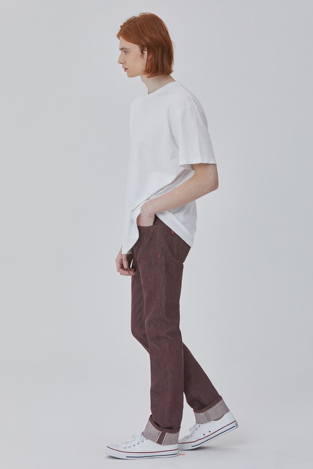 CORK - 데님 - DENIM COLORED SELVEDGE PANTS WINE