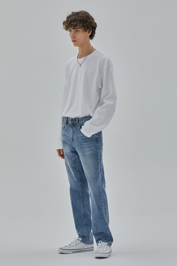 CORK - 데님 - DENIM STRAIGHT DESTROYED PANTS INDIGO