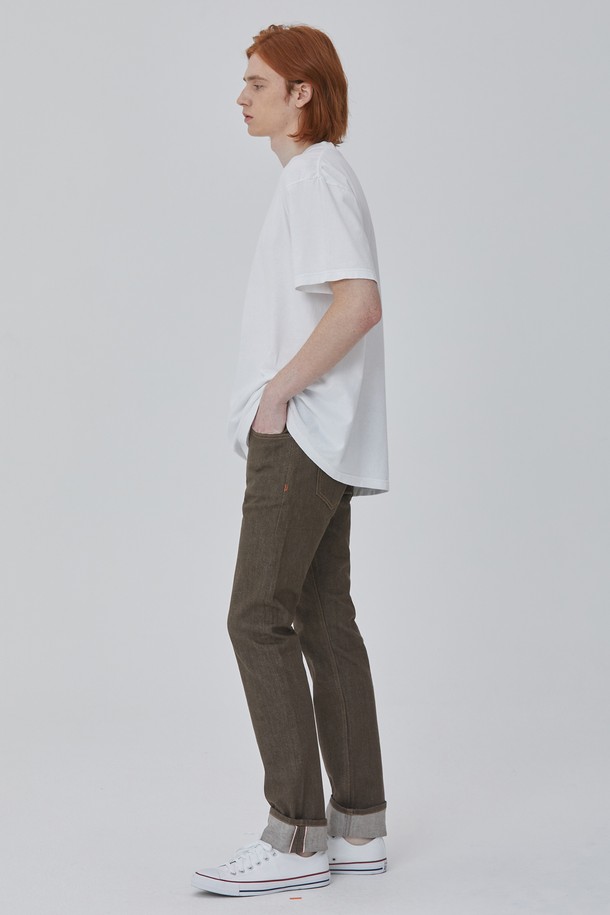 CORK - 데님 - DENIM COLORED SELVEDGE PANTS KHAKI