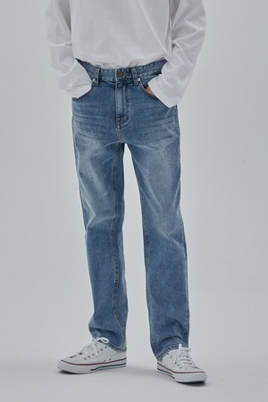 DENIM STRAIGHT DESTROYED PANTS INDIGO