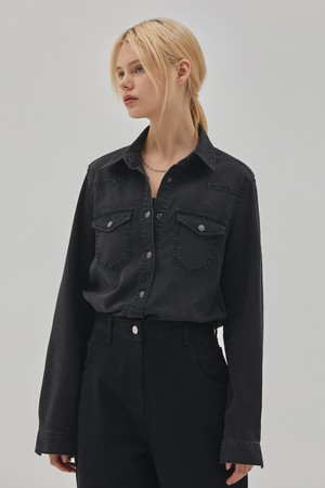 DENIM BASIC WESTERN SHIRT BLACK