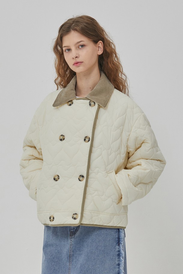 RYUL+WAI: - 자켓 - HEART QUILTING DOUBLE JACKET IVORY