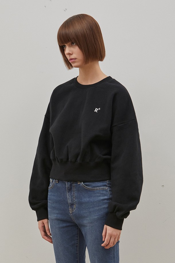 RYUL+WAI: - 스웻셔츠 - STEADY CROP SWEATSHIRT BLACK