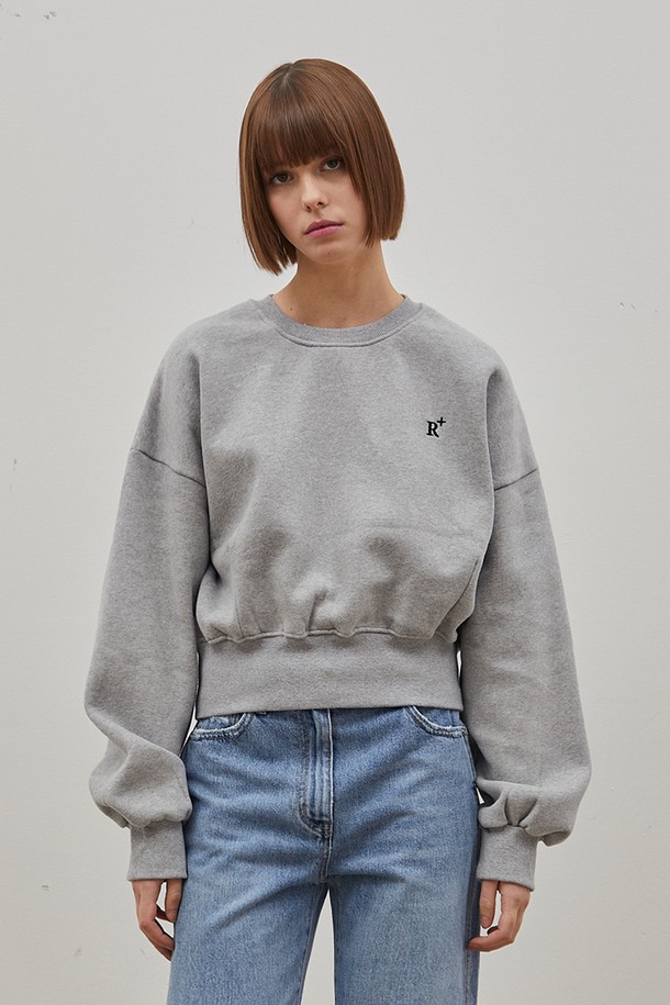 RYUL+WAI: - 스웻셔츠 - STEADY CROP SWEATSHIRT GRAY