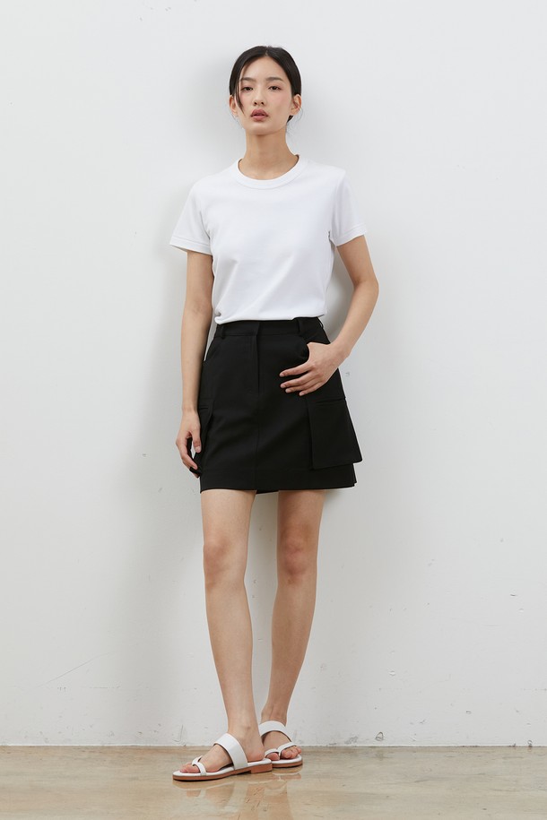 RYUL+WAI: - 미니스커트 - OUT POCKET MINISKIRT BLACK