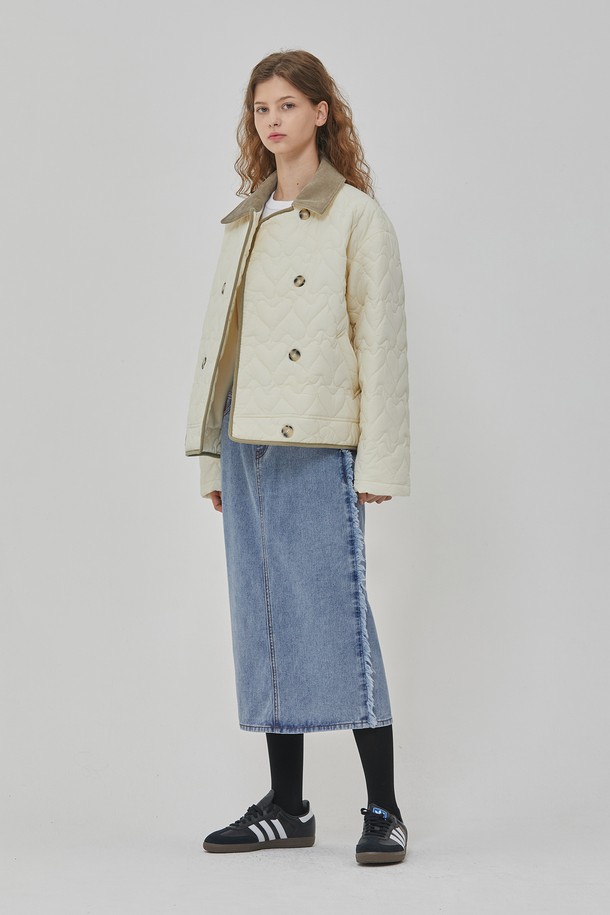 RYUL+WAI: - 자켓 - HEART QUILTING DOUBLE JACKET IVORY