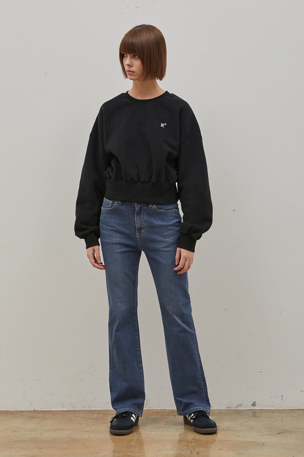 RYUL+WAI: - 스웻셔츠 - STEADY CROP SWEATSHIRT BLACK