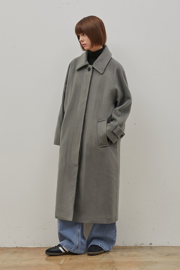 RYUL+WAI: - 코트 - WOOL QUILTING OVER LONG COAT KHAKI