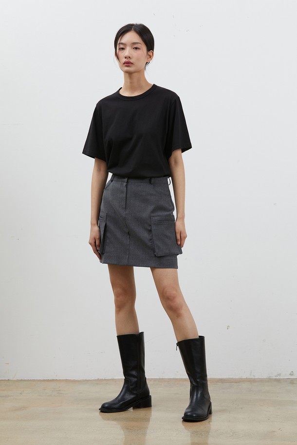 RYUL+WAI: - 미니스커트 - OUT POCKET MINISKIRT GREY