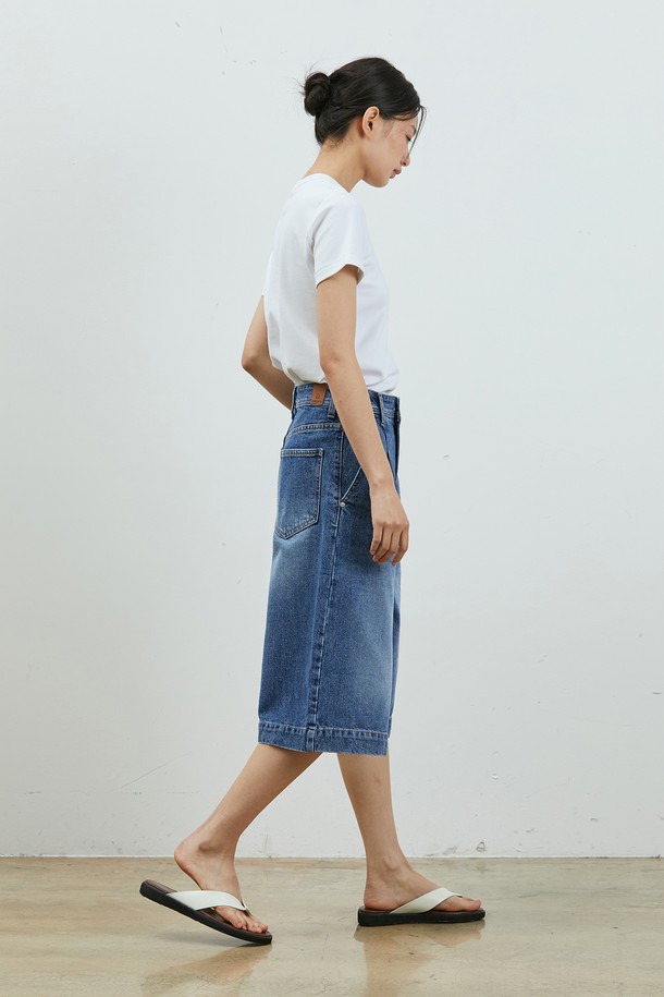 RYUL+WAI: - 데님 - DENIM RELAX BERMUDA PANTS INDIGO