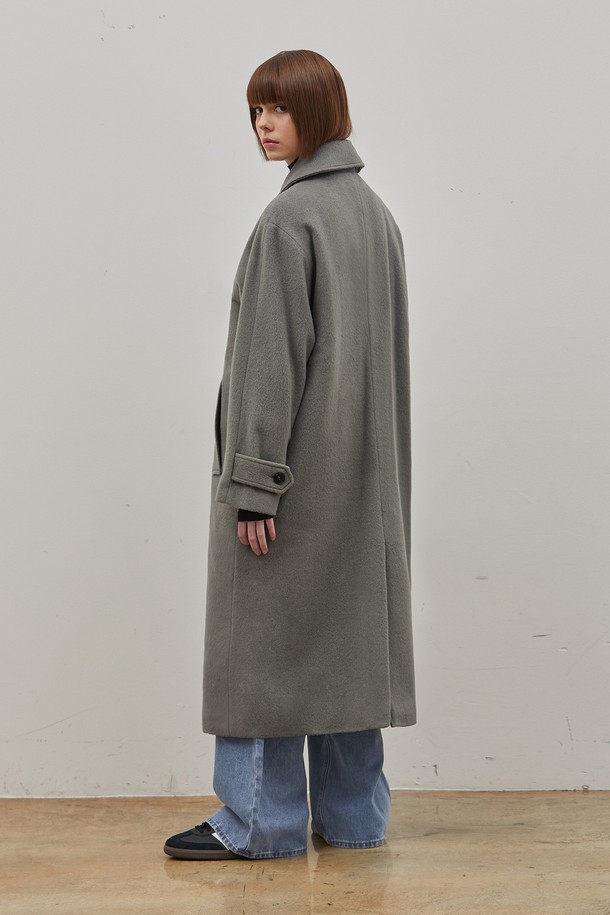 RYUL+WAI: - 코트 - WOOL QUILTING OVER LONG COAT KHAKI