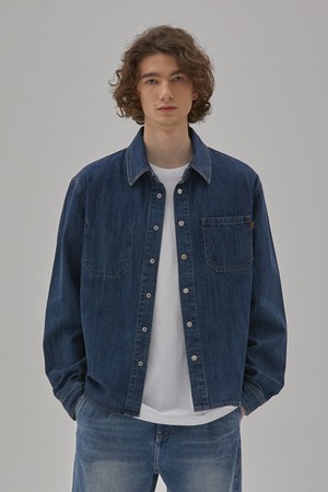 DENIM SEMI OVER FIT STON WASHING SHIRKET INDIGO