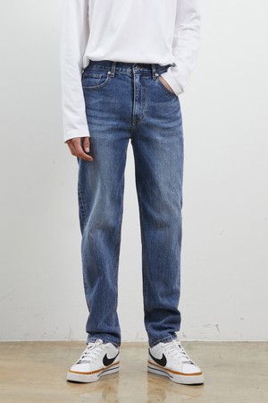 DENIM CRACK WASHING PANTS MEDIUM BLUE