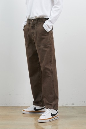 DENIM WORK WEAR WIDE PANTS BROWN