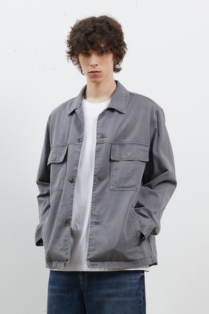 DENIM PIGMENT LOOSE SAFARI JACKET GREY