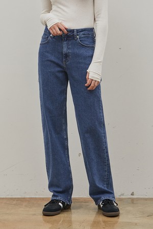 DENIM STRAIGHT FIT BASIC PANTS INDIGO