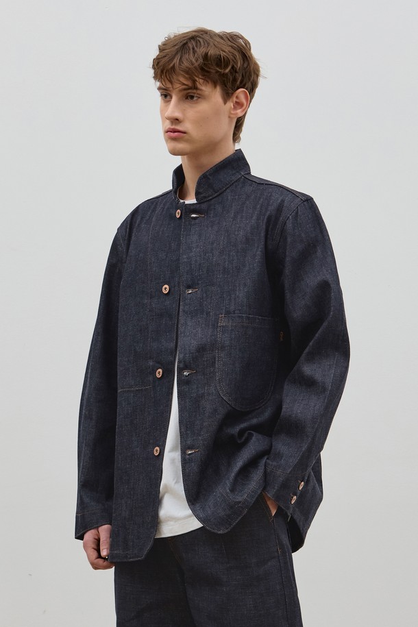 CORK  - 수트/블레이저자켓 - DENIM STAND CALLAR TAILORED JACKET INDIGO C5