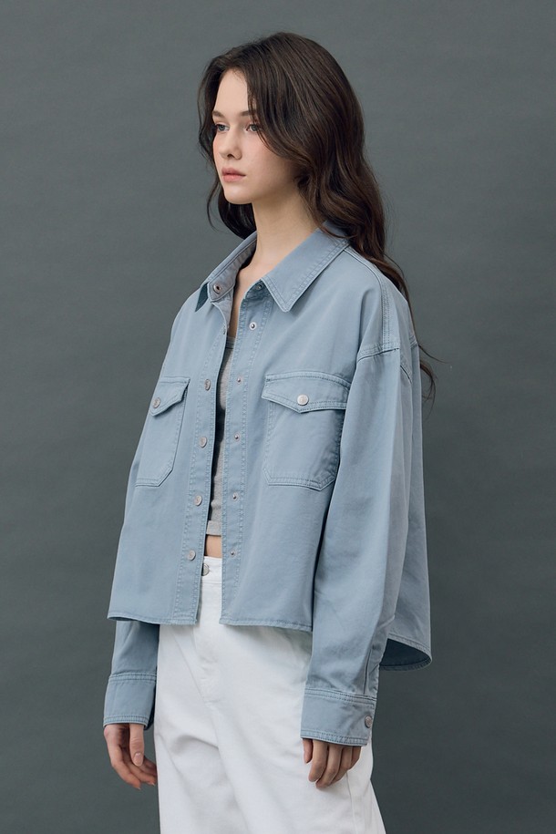 RYUL+WAI: - 자켓 - DENIM OVER FIT TWO POCKET JACKET BLUE R5