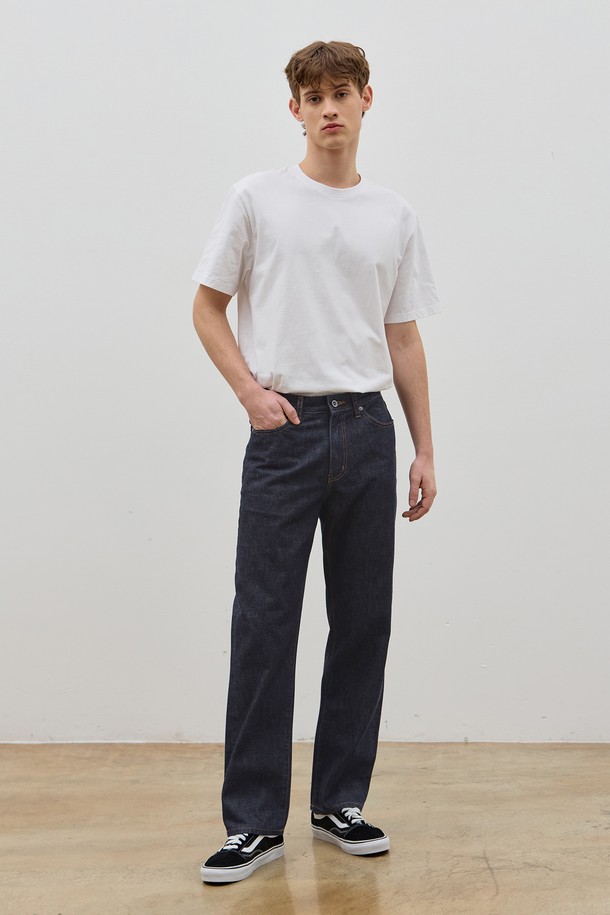 CORK  - 데님 - DENIM STRAIGHT COMFORT RAW PANTS INDIGO C5