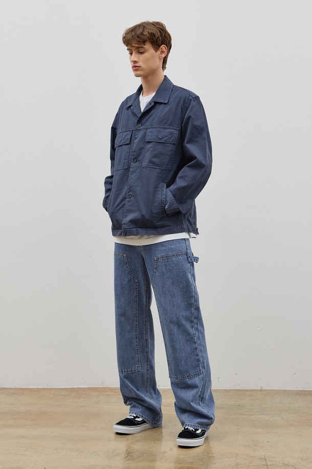 CORK  - 사파리/필드자켓 - DENIM PIGMENT LOOSE SAFARI JACKET NAVY C5