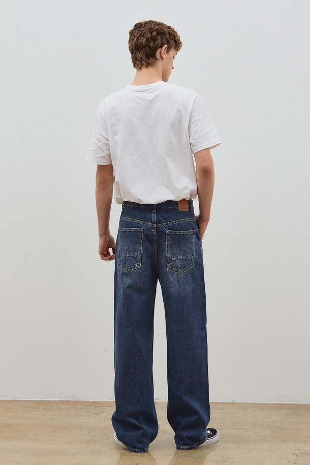 CORK  - 데님 - DENIM WIDE SELVEDGE ROLL UP PANTS D BLUE C5