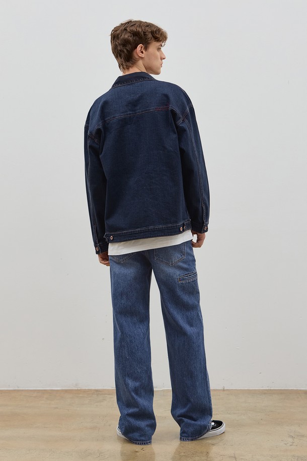 CORK  - 블루종/점퍼 - DENIM PATCH WORK JACKET DARK BLUE C5