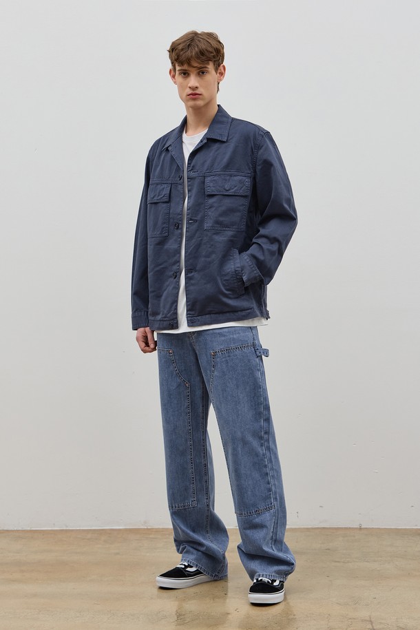 CORK  - 사파리/필드자켓 - DENIM PIGMENT LOOSE SAFARI JACKET NAVY C5