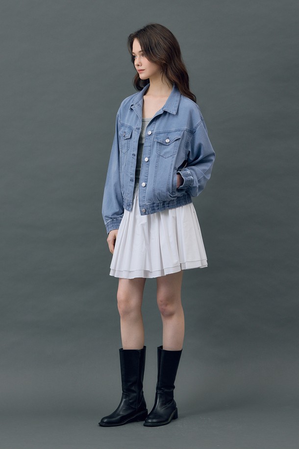 RYUL+WAI: - 미니스커트 - DOUBLE FRILL COTTON MINISKIRT WHITE R5