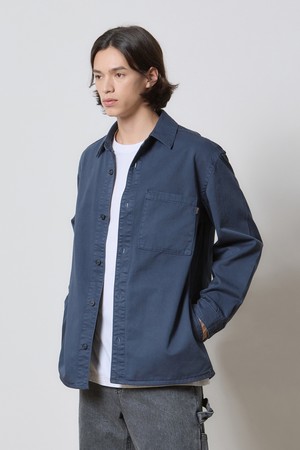 DENIM GARMENT DYEING POCKET SHIRTS NAVY K5