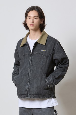 DENIM ZIPUP WORK JACKET BLACK K5
