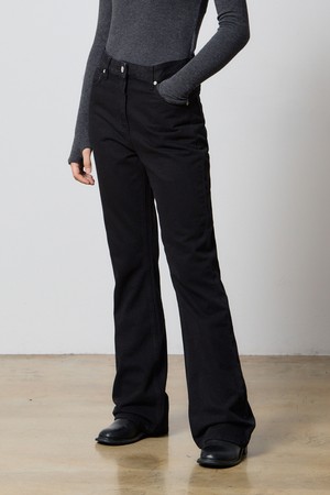 DENIM LONG FLARE JEANS BLACK F5