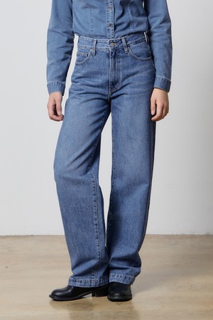 DENIM BASIC SEMI WIDE PANTS INDIGO F5