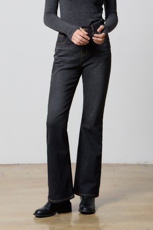 DENIM BOOTS CUT MODAL PANTS BLACK W5