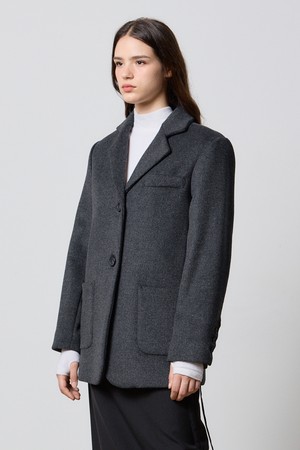 WOOL CLASSIC SINGLE JACKET GREY W5