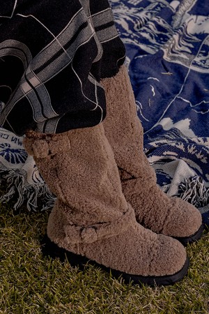 코코 퍼 벨트 미들부츠(BROWN)_B5757