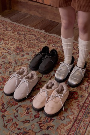 유키 패딩 퍼 슬립온(SILVER)_B2228