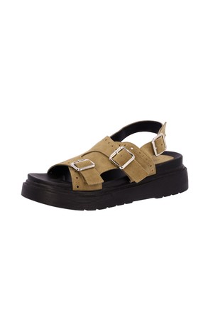 마야 벨트 스트랩 펀칭 샌들(KHAKI SUEDE)_S0525