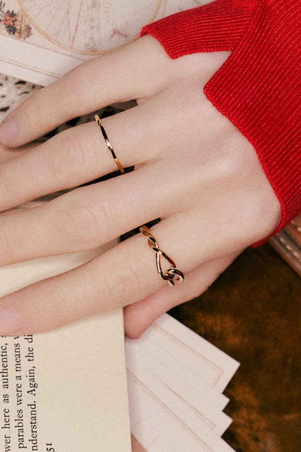 DENU - 반지 - Twisted Layered Ring (SET)