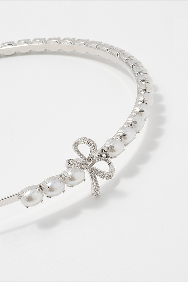 DENU - 기타 - Princess Ribbon Hairband [Cubic,Pearl]