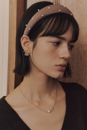 pearl Satin Hairband [2color]