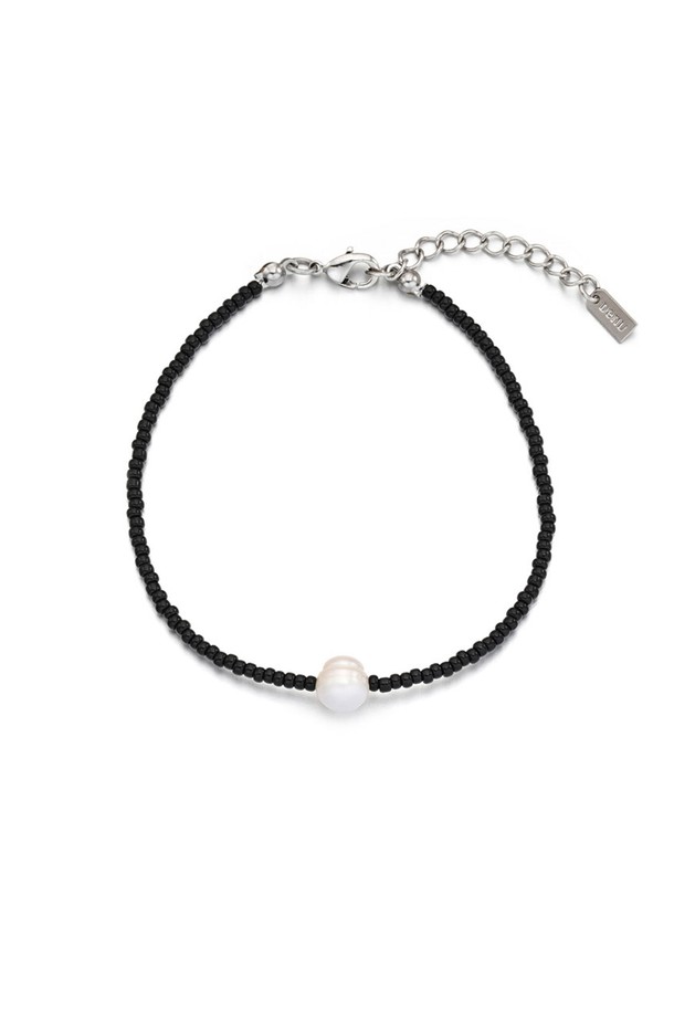 DENU - 팔찌/발찌 - Black Realstone Color Bead Bracelet