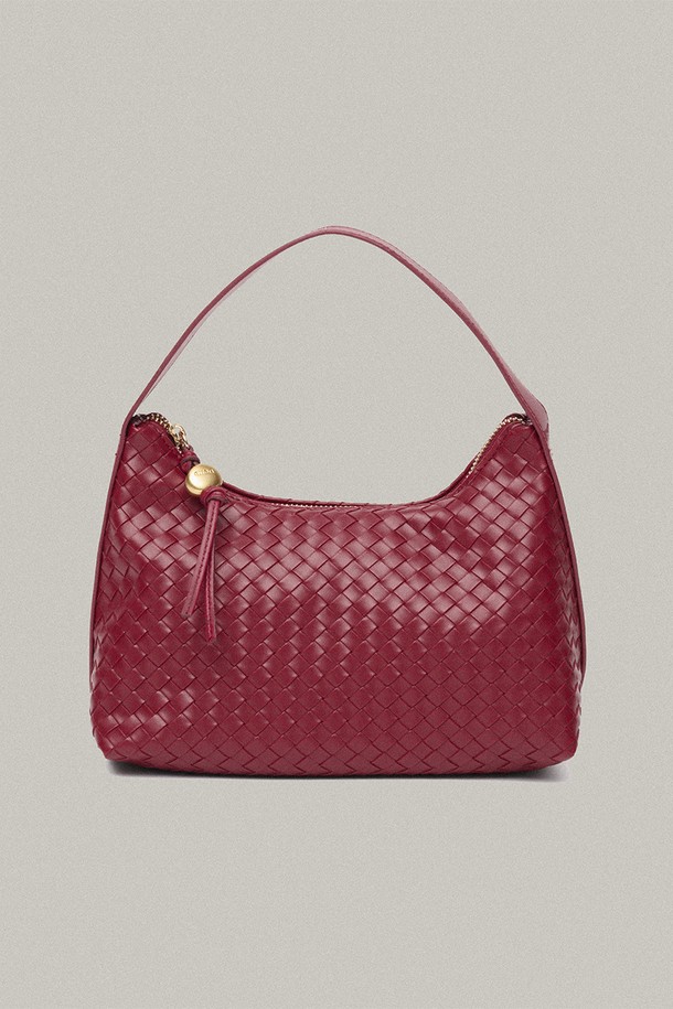 DENU - 토트백 - Jane Weaving Tote Bag [BURGUNDY GOLD]