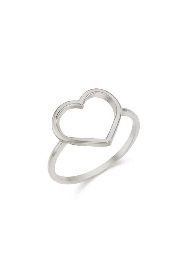 DENU - 반지 - [sv925]Sweet basic heart ring_Silver